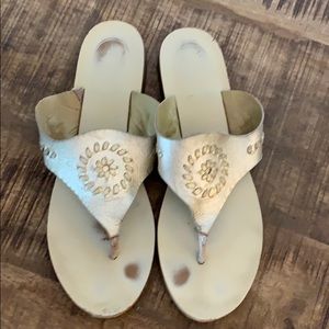 Jack Rogers gold sandals